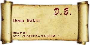 Doma Betti névjegykártya